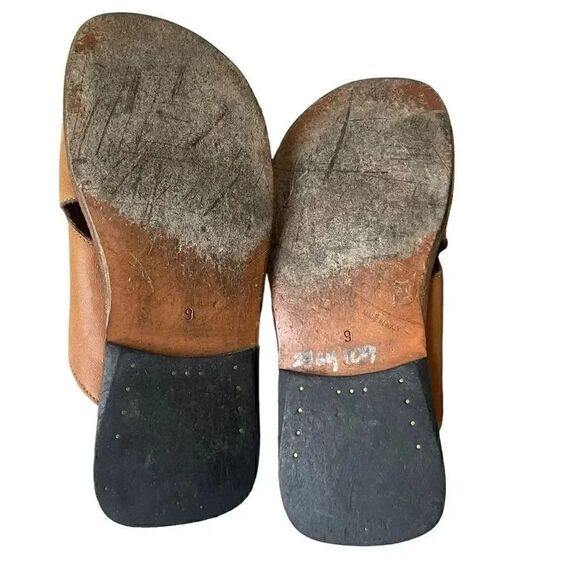 Gordon Rush Cognac Brown Luxury Comfortable Soft Quality Slip On Sandals SZ 9 - Picture 9 of 9